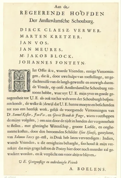 Opdracht aan het bestuur van de Amsterdamse Schouwburg, 1649