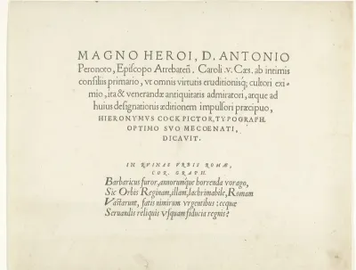 Opdracht door Hieronymus Cock voor Antonius Perenot