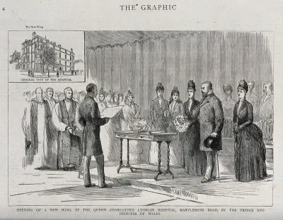 Opening of Queen Charlotte's Lying-in Hospital, London