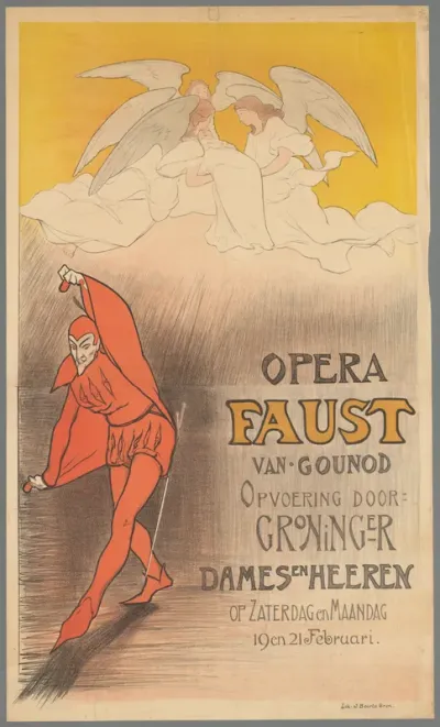 Opera Faust van Gounod. Opvoering door Groninger Dames en Heeren. 19 en 21 Februari