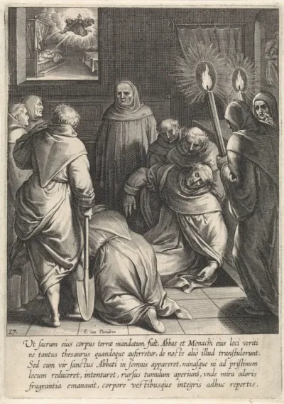 Opgraving van het lichaam van Thomas van Aquino