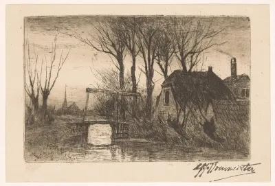 Ophaalbrug bij een boerderij