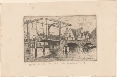 Ophaalbrug in een stad