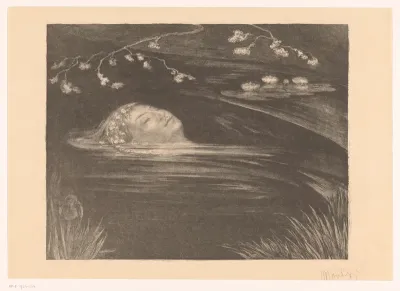 Ophelia drijvend in het water