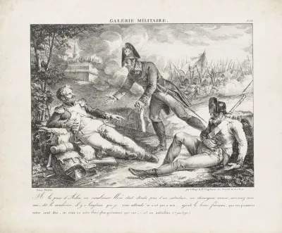 Opoffering van gewonde Franse soldaat, 1793