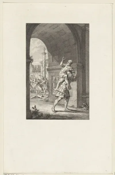 Oppius wordt door zijn zoon uit Rome gedragen