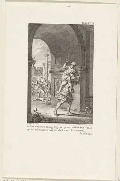 Oppius wordt door zijn zoon uit Rome gedragen