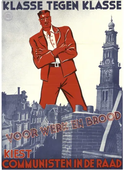 Oproep van de Communistische partij voor de gemeenteraadsverkiezingen van Nijmegen. Op de voorzijde een stempel van het Commissariaat van Politie te Nijmegen van 17 juni 1935. (er is een replica aanwezig 26.2)