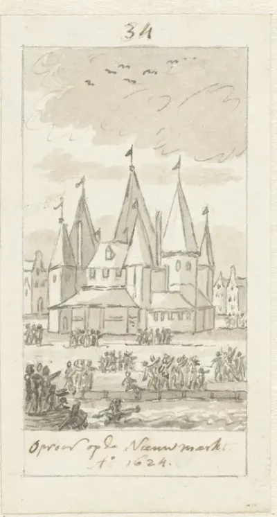 Oproer op de Nieuwmarkt over een gewaande tovenares, 1624