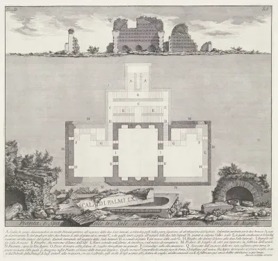 Opstand en plattegrond van graftombe van familie van keizer Augustus