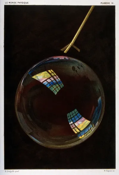 Optics: a soap bubble exhibiting interference colours