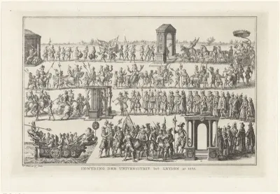 Optocht bij de inwijding van de Universiteit van Leiden, 1575