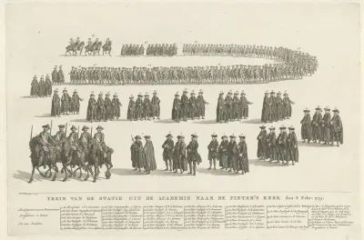 Optocht bij het Tweede Eeuwfeest van de Leidse Hogeschool, 1775