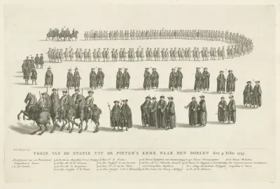 Optocht bij het Tweede Eeuwfeest van de Universiteit van Leiden, 1775