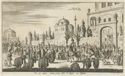 Optocht van de sultan te Larisa