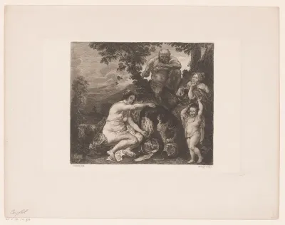 Opvoeding van Jupiter met de geit Amalthea