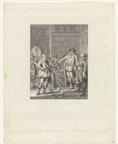Oranje geeft Bossu te Hoorn zijn zwaard terug, 1573