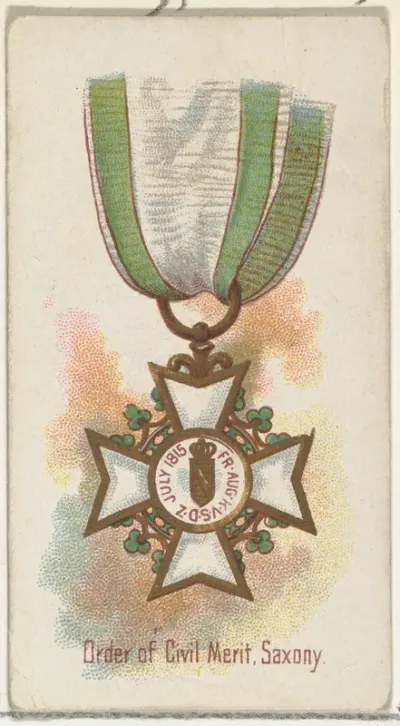 Order of Civil Merit, Saxony, from the World's Decorations series (N30) for Allen & Ginter Cigarettes