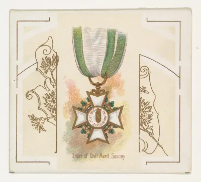 Order of Civil Merit, Saxony, from the World's Decorations series (N44) for Allen & Ginter Cigarettes