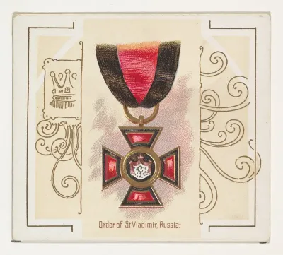 Order of Saint Vladimir, Russia, from the World's Decorations series (N44) for Allen & Ginter Cigarettes