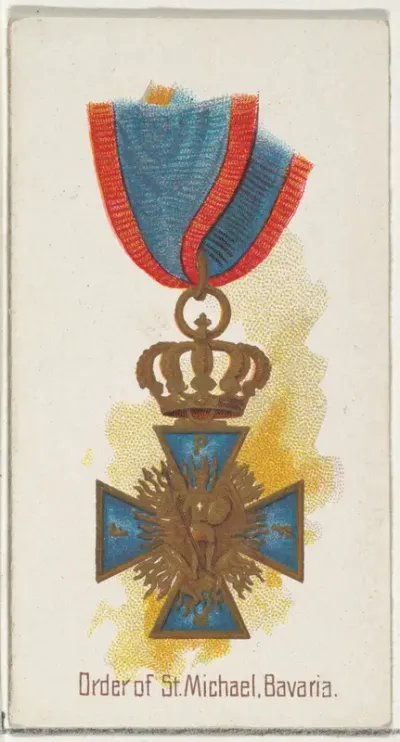 Order of St. Michael, Bavaria, from the World's Decorations series (N30) for Allen & Ginter Cigarettes