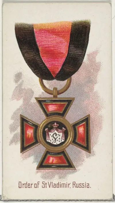 Order of St. Vladimir, Russia, from the World's Decorations series (N30) for Allen & Ginter Cigarettes