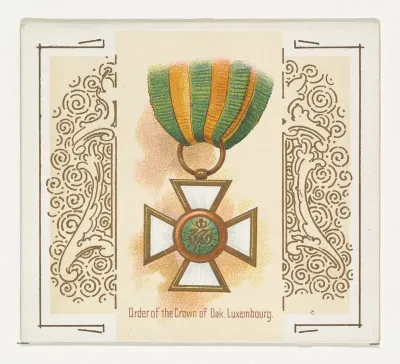 Order of the Crown of Oak, Luxembourg, from the World's Decorations series (N44) for Allen & Ginter Cigarettes