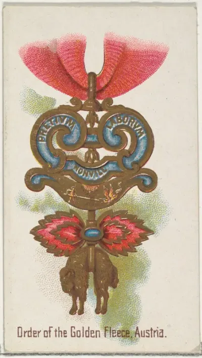 Order of the Golden Fleece, Austria, from the World's Decorations series (N30) for Allen & Ginter Cigarettes