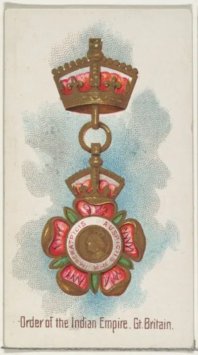 Order of the Indian Empire, Great Britain, from the World's Decorations series (N30) for Allen & Ginter Cigarettes
