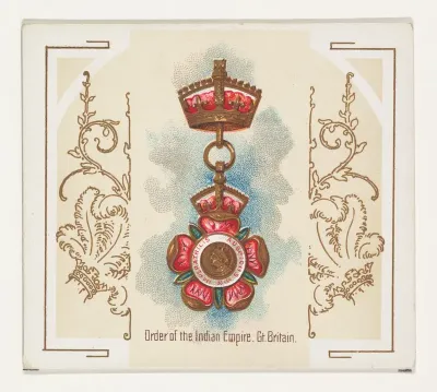 Order of the Indian Empire, Great Britain, from the World's Decorations series (N44) for Allen & Ginter Cigarettes