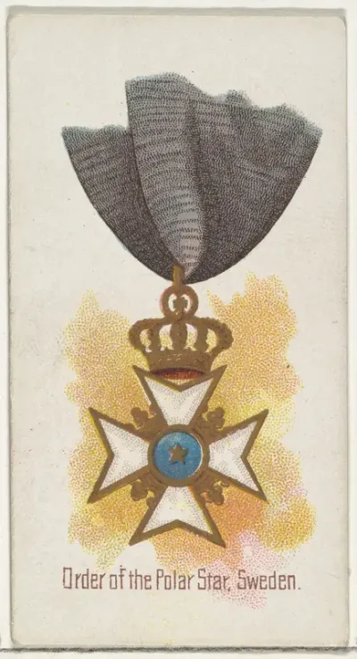 Order of the Polar Star, Sweden, from the World's Decorations series (N30) for Allen & Ginter Cigarettes
