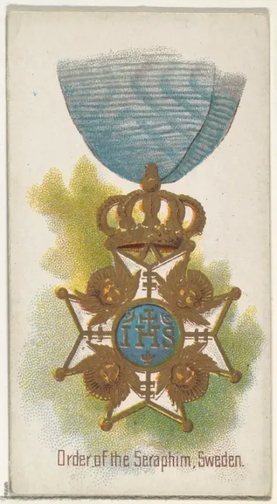 Order of the Seraphim, Sweden, from the World's Decorations series (N30) for Allen & Ginter Cigarettes