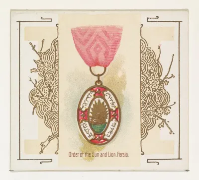 Order of the Sun and Lion, Persia, from the World's Decorations series (N44) for Allen & Ginter Cigarettes