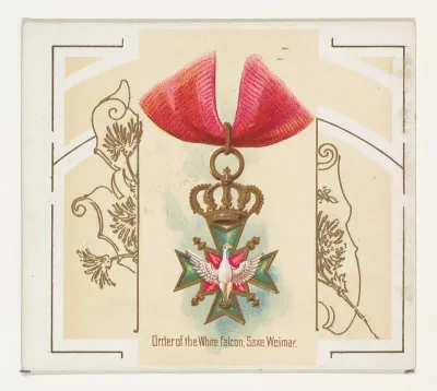 Order of the White Falcon, Saxe Weimar, from the World's Decorations series (N44) for Allen & Ginter Cigarettes