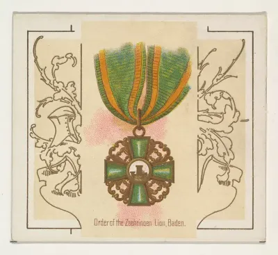 Order of the Zaehringen Lion, Baden, from the World's Decorations series (N44) for Allen & Ginter Cigarettes