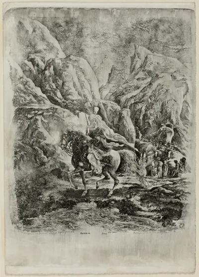 Oriental Rider in the Mountains