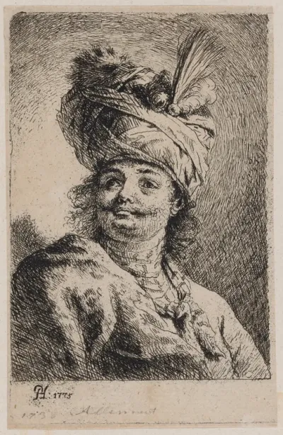 Oriental with a Turban, Three-Quarter View