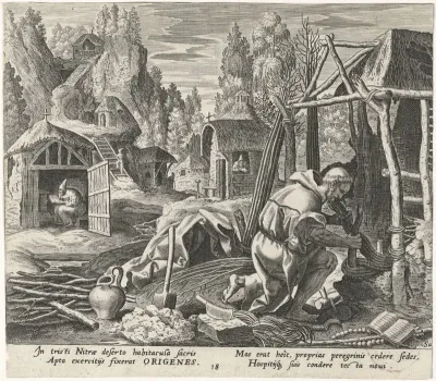 Origen de kluizenaar in de Nitrische woestijn