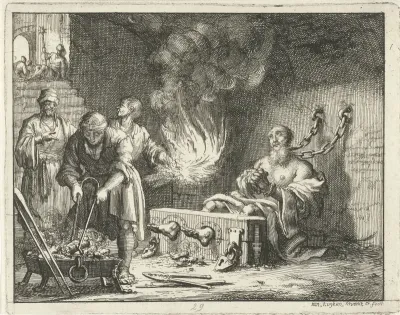 Origenes in de gevangenis met vuur gepijnigd