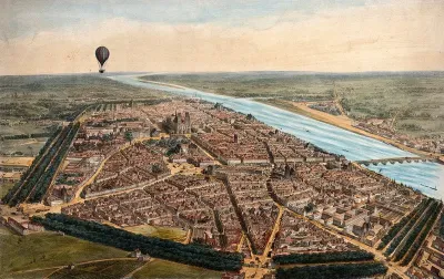 Orléans seen from a balloon