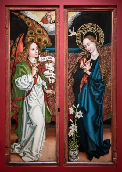 Orlier altar, outer wings: Angel and Madonna of Annunciation, inner wings: Saint Anthony and Nativity