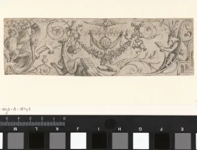 Ornament met Bacchus en een knielende vrouw