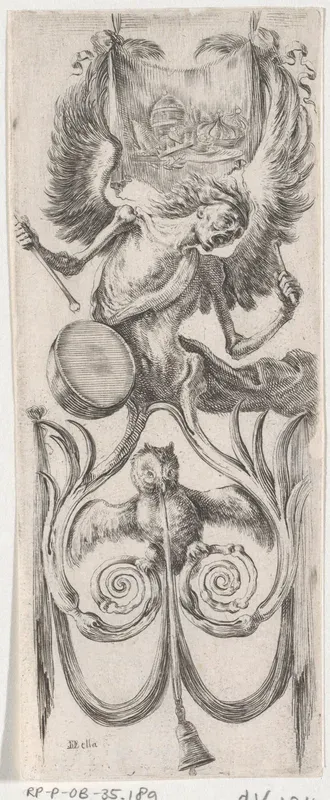 Ornament met de Dood en een uil