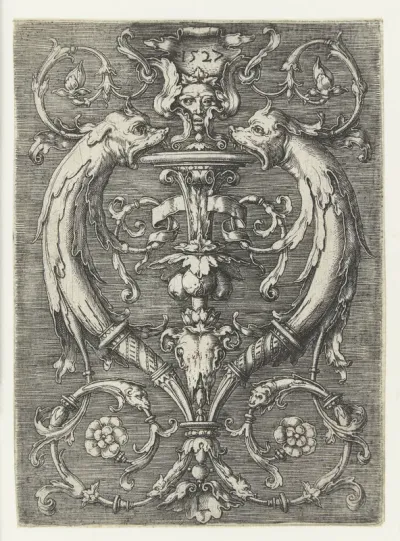 Ornament met twee dolfijnen