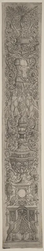 Ornament Panel: Griffins and Two Cupids Crossing Halberds