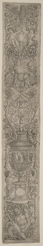 Ornament Panel: Triton and Two Infant Satyrs