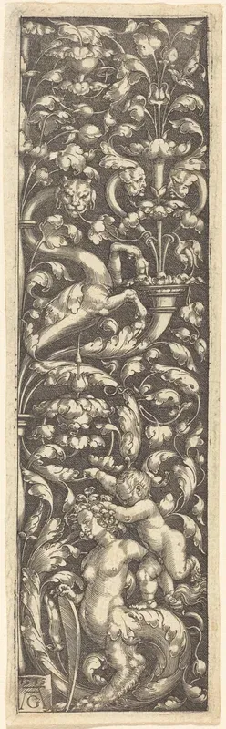 Ornament with a Child on the Back of a Sphinx
