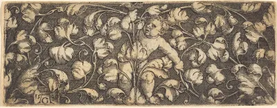 Ornament with Foliage and a Child in the Center
