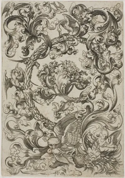 Ornament with Owl Mocked by Day Birds