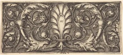 Ornament with Palmette and Two Dophin Heads
